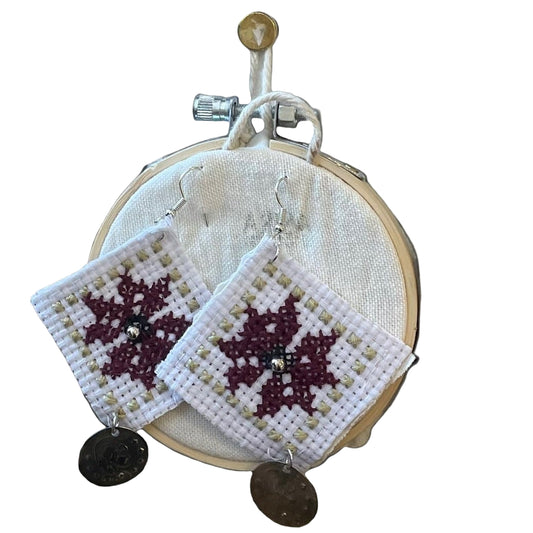 Bethlehem Star Tatreez Earrings