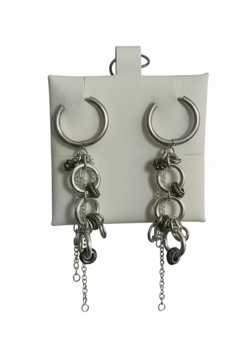 Brass Tone Embellished Earring