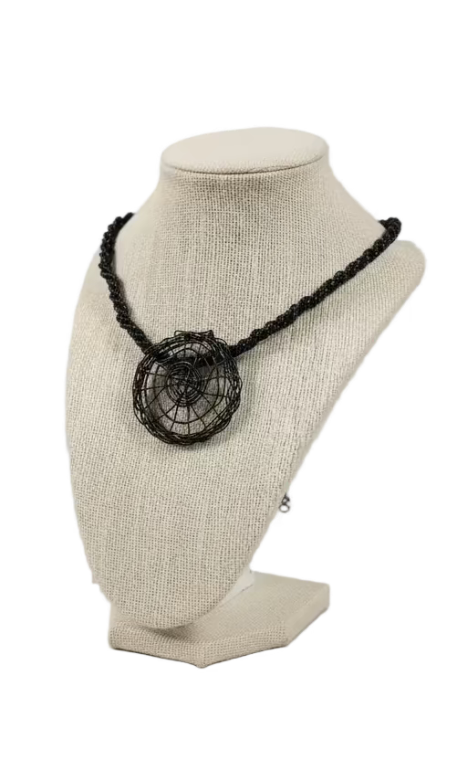 Wire Twined Black Necklace